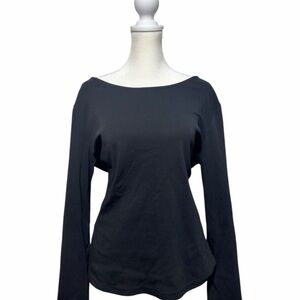 Banana Republic Cotton Boat Neck Long Sleeve Top Scoop Back XL